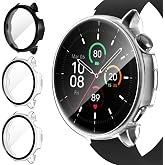 ivoler 3 Pieces Case for OnePlus Watch 3 43 mm / OPPO Watch X2 Mini, Full Protection Tempered Glass Screen Protector, Anti-Sh