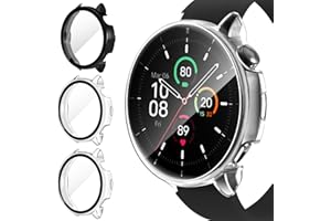 ‎IVOLER ivoler 3 szt. Etui do zegarka OnePlus Watch 3 43 mm / OPPO Watch X2 Mini, pełna ochrona ekranu ze szkła hartowanego odporna na wstrząsy obudowa odporna na zarysowania, 2 przezroczyste + 1 czarny