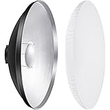 Neewer Riflettore di alluminio standard piatto di bellezza con diffusore bianco Calzino per Bowens Mount Studio Strobe Flash 