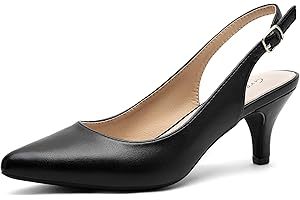 Greatonu Zapatos de Tacón Clásicos Espigones con Hebillas y Tiras en la Parte Trasera para Mujer 36-41 EU