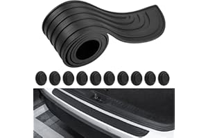 MAIXINNEW Protectores de Goma para Paragolpes Trasero Coche, Protector Paragolpes Trasero con 10 Amortiguador Puerta Coche, Protector Paragolpes Trasero Antiarañazos para Coche Camión (90x7cm)