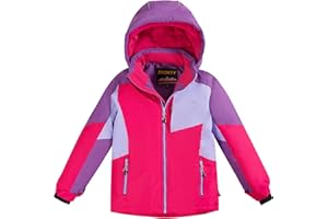 SMONTY Mädchen Skijacke Wasserdicht Winterjacke Mädchen Warm Kinder mit Kapuze Winterjacke 6-16 Jahre