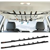 Pumuky Lot De 2 Sangles De Rangement Pour Canne à Pêche Voiture - Fixation Sur Barres De Toit SUV Ou Pick-up - Noir