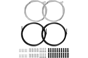 LAKIGOES Kit di Cavo Freno Interno Bici, 2 Set Cavo Freno Bici Universale Filo Freno Bici,Cavo Freno Anteriori e Posteriori di Bicicletta per Mountain Biciclette, Biciclette da Strada