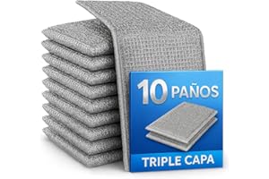 COAVEL 10 Paños de Acero Inoxidable, Trapos de Alambre de Limpieza, Suciedad Difícil para Fregar Reutilizables de Doble Capa, Estropajos de Cocina Multiusos. Bayeta metálica mágica. No Raya