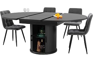 ZYLOYAL10 Matrumsbord, utdragbart matbord, köksbord, balkongbord, utdragbar bordsskiva runt matbord, utdragbar till oval, 118