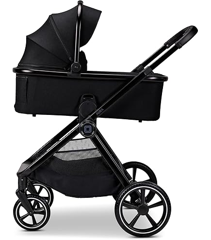 MOON Kombikinderwagen PIU Kollektion 2024 black/black matt : Amazon.de: Baby