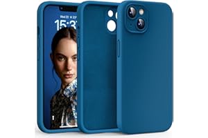 HATOSHI 3-in-1 iPhone 13 Hülle mit 2 Stück Schutzglas, Flüssig Silikon Anti-Rutsch Kratzfestes Stoßfest Handyhülle iPhone 13 Schutzhüll, Mitternachtsblau