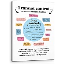 Poster Ispirazionale 'Things I Can Control' - Cornice In Legno 31,8x43,2 Cm Per Salute Mentale, Ufficio E Terapia