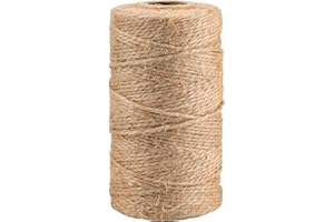 jijAcraft Ficelle de Jute 1mm, 100 Mètres Ficelle en Jute Naturel, Ficelle de Jute Marron 2 Pli, pour Jardin Emballage Cadeau DIY Arts Créatifs Artisanat
