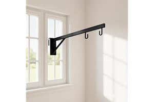 Alfwings 70cm Baby Window Cradle Hanger | Up to 35 Kg Metal Rod | Hook and Paint Protection Shield | 1 Year Warranty (Black)
