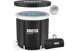 Arctic Performance® Ice Bath Tub for Recovery – 400L XL Portable Cold Water Therapy Tub for Athletes – 5-Layer Insulated Cold Plunge Pool with Thermo-Tech Thermometer & Bag – Outdoor Black