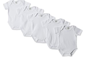 Care Unisex Baby Body SS (5-pack) Bodysuit, White (100), 3 Months