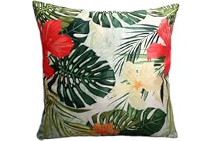 4L Textil Funda para Banco de jardín Columpios de Hollywood Tapa del Banco Cojín de Banco Cojín de Asiento y Respaldo Cojín para paletas (Cojín(50x50 cm), Verde Tropical)