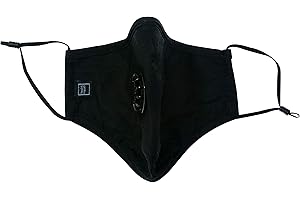 HEALTH MYSELF. Máscara facial de algodón lavable reutilizable transpirable tela con válvula y filtros PM2.5