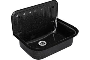Sanicomfort Ausgussbecken Stahl schwarz Granitoptik Kellerwaschbecken