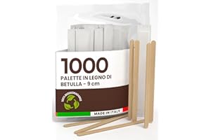BACIATO CAFFÈ 1000 Palette per Caffè Monouso in Legno di Betulla, Imbustate Singolarmente, Biodegradabili e Compostabili, Resistenti al Calore per Mescolare Caffè e Bevande Made in Italy