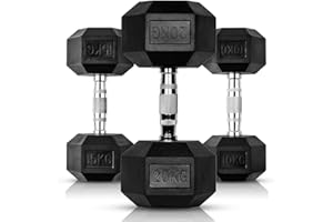 EXTREME FITNESS Hex Dumbbells Rubber Weight Sets Dumbbell Gym Equipment for Home and Commercial Use Weight Lifting Strength Training Select From Wide Range of Pairs 1KG - 50KG