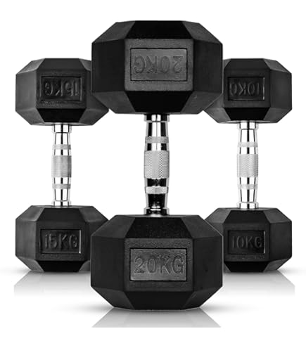 thumbnail image 2 of Signature Fitness Rubber Encased Hex Dumbbell Multiple Sizes 20/mo 2 of 12