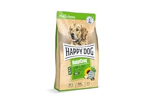 HAPPY CAT Happy Dog 60526 – NaturCroq Lamm & Reis – Trockenfutter mit heimischen Kräutern für ausgewachsene Hunde – 15 kg Inhalt