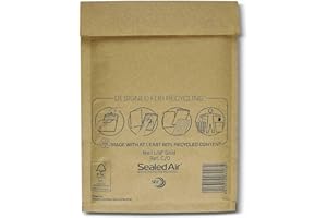 NOBEL Sealed Air Mail Lite Bubble Padded Envelopes - Gold/White (Gold, C/0 (150 x 210mm) - Box of 100)