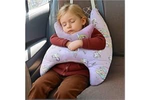 OHAANYY Kinder Reisekissen Auto, Nackenstützkissen mit Memory Schaum, H-förmiges Autoschlafkissen mit abnehmbarem Bezug, Weiches Reisekissen für Kinder 5-10Jahre