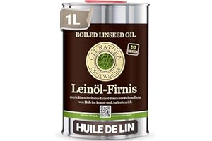 OLI NATURA ÖLE & WACHSE OLI-NATURA Vernis à l’huile de lin, protection du bois biologique, certifié contact alimentaire, 1L, incolore - naturel
