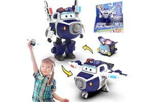 Super Wings EU750425 Transforming Supercharged Paul & Mini Super Pet Paul Toys for 3+ Year Old Boy Girl, Blue, One Size