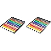 Amazon Basics Colored Pencils in Tin Box, 24 Count, Assorted Colors (Pack of 2)