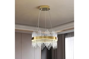 HVKVHVY Moderno Lampadario Di Cristallo,Lampadario Da Incasso LED Lampada A Sospensione In Oro Plafoniera Lampada A Sospensione Per Cucina Soggiorno Camera Da Letto Corridoio Scala