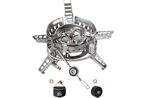 Bulin hornillo Gas para Camping con Encendido piezoeléctrico, hornillo Plegable con protección contra el Viento, Quemador de Gas para Camping, Senderismo, Trekking, Picnic y excursiones al Aire Libre