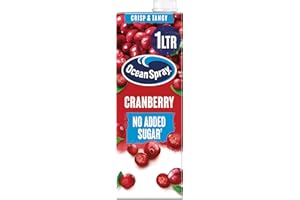 Ocean Spray Classic Cranberry Juice Drink - 1L - No Added Sugar - Natural Sweetened Fruit Juice - No Artificial Colours or Flavours - Low Calorie Drink