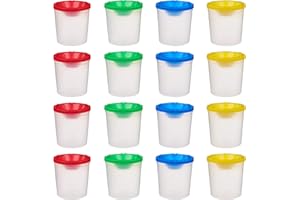 NBEADS 20 Pcs Plastic Paint Cups, No Spill Palette Cups with Lids Clear Paint Cup Art Supply Paint Pots for Primary School Supplies