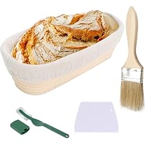6-teiliges Brotgärkörbe Set – 3 Ovale (25,4 Cm) & 3 Runde (22,9 Cm) Mit Leinen-Futter | Für Selbstgemachtes Brot