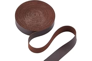 GORGECRAFT 5m X 19mm Breites Lederband Zum Basteln von Flachen Lederschnüren 1.6mm Dicke Litschi-Maserung Imitationsstreifen Fäden Seile Für DIY-Handwerk Haustierhalsbänder Gürtel Kokosnuss Braun