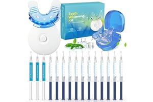 MRDOGGY blanqueador dental profesional Kits de blanqueamiento de dientes - 12 blanqueamiento dental Geles y 3 Geles Desensibilizantes, blanqueador dental luz led, Incluye Bandeja Bucal y Caja