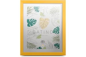 aFFa frames, Batino, Cadre photo en bois, Light, Rectangle, Avec vitre acrylique, dos HDF, Jaune, A4, 21x29,7 cm