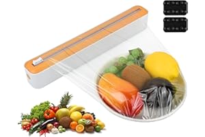 ds. distinctive style Refillable Plastic Wrap Dispenser with Slide Cutter Reusable Tin Foil and Cling Film Dispenser for Kitchen Drawer, Cupboards and Refrigerator (for 6 Inch/10 Inch Cling Wrap)