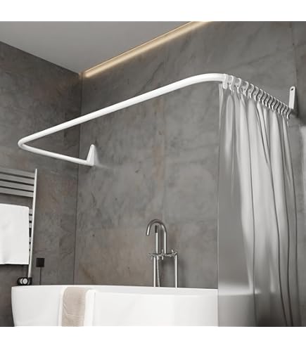 12 Anelli Per Tenda Doccia A Forma Di C - Nero, Scorrevole Per Asta - Foto 11