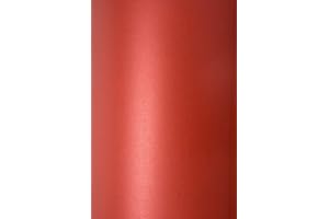 ‎NETUNO Netuno 10x Bastel-Papier Perlmutt-Rot DIN A4 210x 297 mm 125g Sirio Pearl Red Fever Glanzpapier schimmernd Perlglanz Papier Metallic-Effekt Pearl-Papier Perlmuttglanz Dekor-Papier edel