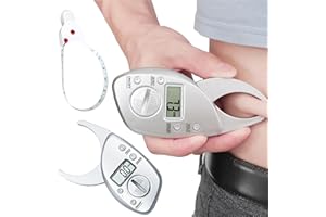 MuscleForge Digital Body Fat Pliers with CR2032 Battery and Body Measure, Body Fat Meter with Tape Measure for Body Circumference for Women Men