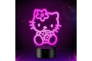 HooJtny Lampada kitty, Luce Notturna, 16 Colori a LED 3D con Telecomando, Regalo per Fidanzata Bambini con Gatto Gadget, USB Ricaricabile, Decorazione della Camera