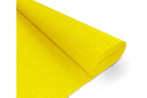 Interdruk Papel Crepé Premium - 160 g/m2 - para Floristería y Proyectos Artísticos - 104 Amarillo