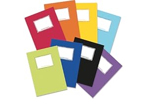 Papierdrachen 8 wysokiej jakości papierowych kopert na zeszyty dla dzieci | DIN A5 | motyw jednokolorowy - ochraniacze na zeszyty idealne do szkoły - okładka na zeszyty 250 g/m² - zestaw numer 8