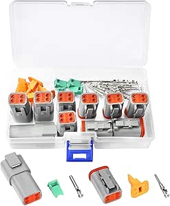 5 Set Auto Wasserdichter Elektrischer Steckverbinder, Bolatus 4 Polig DT Serie Kabelstecker KfZ Industrie Stecker Autoelektrischer Kabelverbinder für Auto LKW Boots Kabel Steckverbinder Stecker
