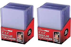 JUNKSPLAYGROUND Ultra Pro Clear Regular Toploader 3" x 4" 25-Count per Pack (2-Packs)