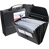 Expanding Folder with 26 Accordion Pockets - A4 Document Organizer with Labels and Zipper - 1 Pack