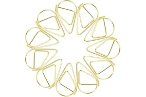 DISNACE Büroklammer-50pcs Durable Briefklammern, Wassertropfen Form Papierklammern,Kleine Büroklammern Herz Metall für Foto Papier Buch Memo Karte Poster und Briefkopf-Einladungen -1.6x2.5cm (Gold)