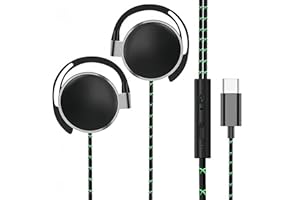 PUTOAHAO Nero Auricolari con Filo usb c Cuffie con Filo,HiFi stereo Cuffie con Cavo,Cuffie type c,Cuffiette con Filo,Cuffie on Ear,Cuffie con Clip,Cuffie Tipo c Auricolari con Filo e Microfono