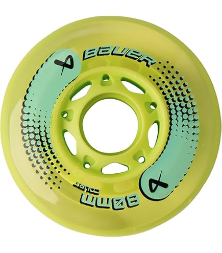 Labeda Millennium Gripper Vert - Lot De 4 Roues De Hockey En Ligne X-Soft 76 Mm 74A Pour Terrains Intérieurs